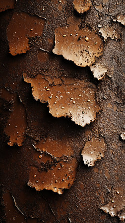 Overhead shot displays brown puddles and crusted soil textures on muddy terrain, creating a gritty, organic, and detailed wet surface.の素材
