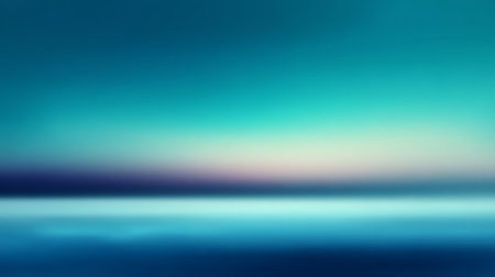 This image showcases a gradient from teal to dark blue, creating an abstract horizon effect. The smooth blend of colors evokes a sense of serenity and depth.の素材