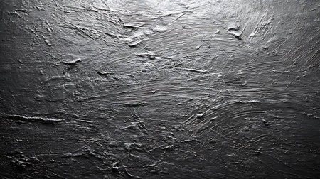 A close-up showing the thick, black strokes of oil paint, creating a textured surface with visible brush marks and a subtle sheen in the upper right corner.の素材