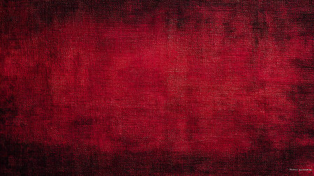 Detailed view of dark red canvas with a textured and slightly mottled appearance. The canvas texture is clearly visible throughout the image, creating a tactile feel.の素材