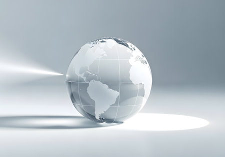Globe on a light background. 3D render. Global business concept.の素材
