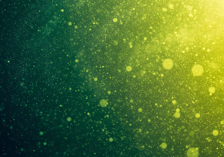 abstract green and yellow bokeh background texture with glitter lightsの素材