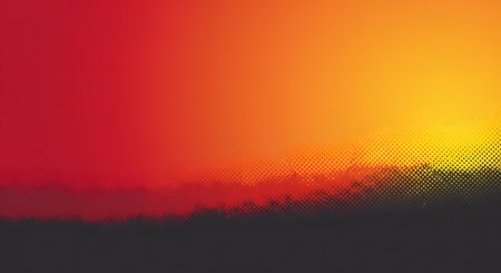 abstract background with halftone dots in red and yellow colorsの素材