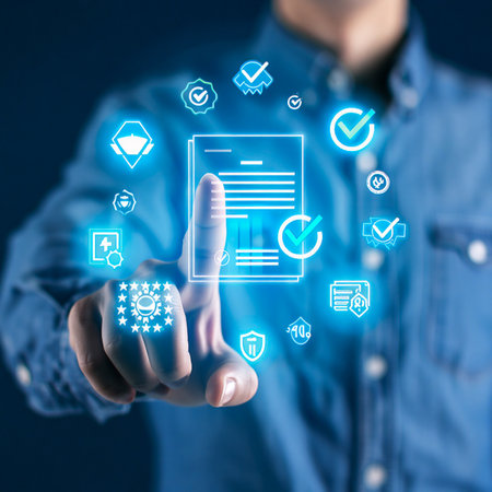 Digital document verification and approval with futuristic technologyの素材