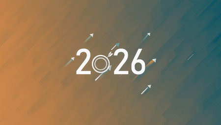 Modern gradient background with the year 2026の素材