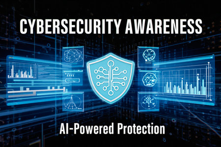 Cybersecurity awareness ai powered protection digital shield networkの素材