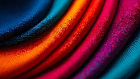 Colorful fabric as a background. Close-up. Macro.の素材