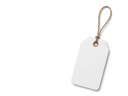 Blank price tag isolated on white backgroundの素材