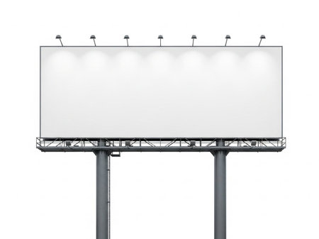 Blank billboard isolated on white backgroundの素材