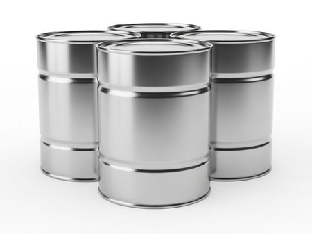 Stack of four metal barrelsの素材