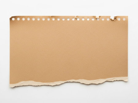 Blank brown paper with perforated edgeの素材