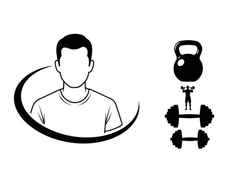 Man engaging in fitness activitiesの素材