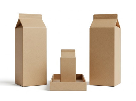Set of brown cardboard containersの素材