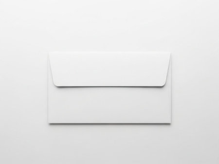 Simple white envelope on white backgroundの素材