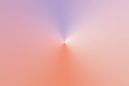 A pixelated abstract image featuring a gradient cone of soft pastel colors radiating from a bright center.の素材