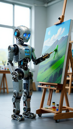 Advanced AI system demonstrates artistic capability.の素材