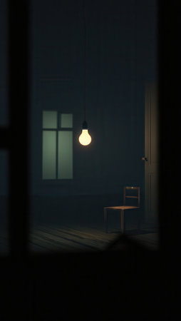 Conceptual scene of isolation and introspection.の素材