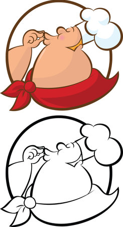 illustration of a chef giving an approving gestureのイラスト素材