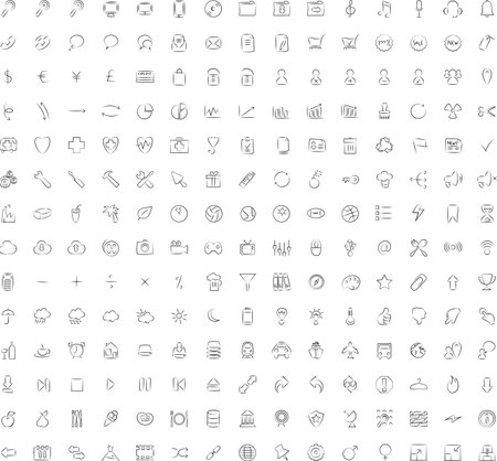 vector illustration of doodle iconsのイラスト素材