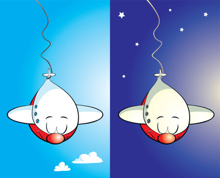 Vector illustratin of Bungee jumper jumbo jet mascotのイラスト素材