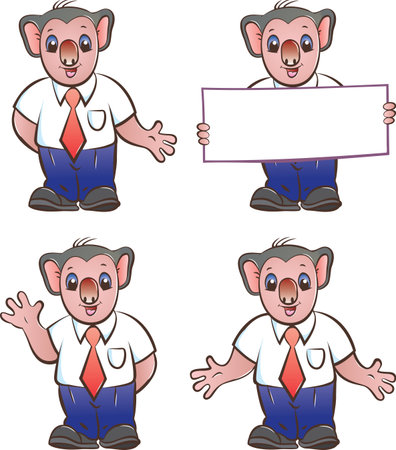 Vector illustratin of koala mascot in various posesのイラスト素材