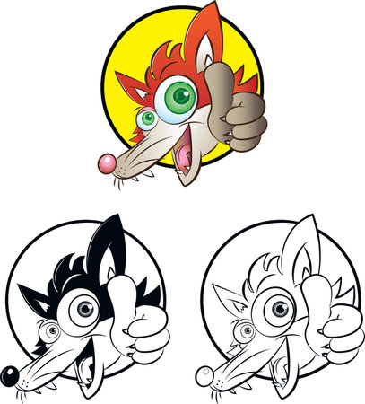 vector illustration of fox mascot doing thumbs upのイラスト素材