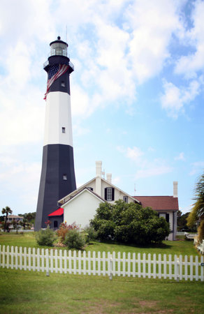 the Tybee Island Lighthouse located in Georgiaの写真素材
