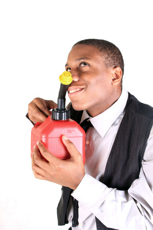 Smelling the high cost of gasの写真素材