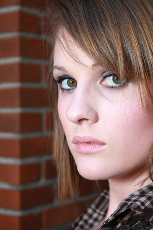 Close up of a beautiful young womanの写真素材
