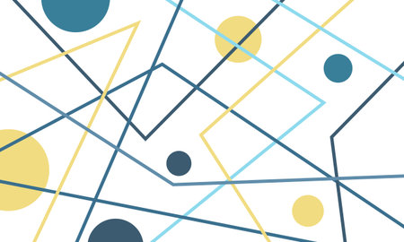 Vector abstract illustration for New Year and Christmas. Image of lines and circles in blue and yellow. Winter pattern for banners and postcards.のイラスト素材