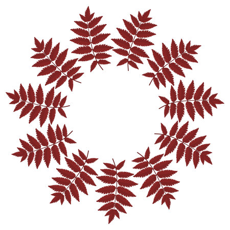 Vector frame of autumn leaves with copy-space. Sale banner template. Cozy autumn design.のイラスト素材