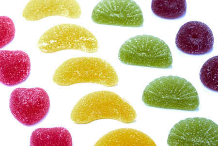 Fruit candy isolated on whiteの写真素材