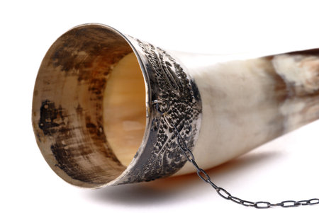 Drinking horn isolated on white