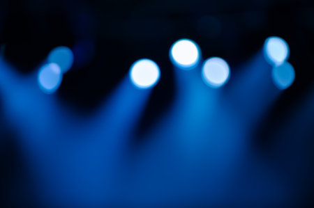 Defocused spots and lighting on stage backgroundの写真素材