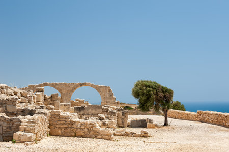 Ruins of ancient greek town Kourion near Limassol on Cyprusの写真素材