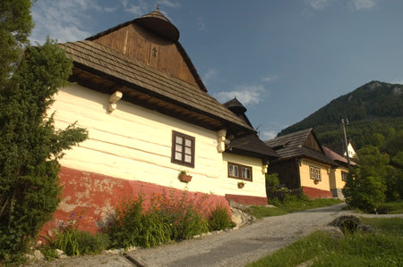 Vlkolínec is part of the UNESCO World Heritage since 1993,and one of ten Slovak villages that have a status of a village preserve. It is because of being an untouched and complex example of folk countryside architecture of this region of the Northern Carpの写真素材