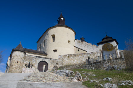 Krasna Horka castle near Roznava town in eastern part of Slovakiaの写真素材