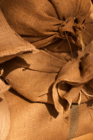 Jute bags with nice textureの写真素材