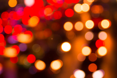 the bokhe light in the bangkokの写真素材