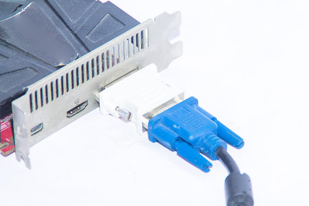 the DVI to VGA for the digital monitorの写真素材