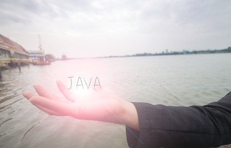 the hand of the programmerの写真素材