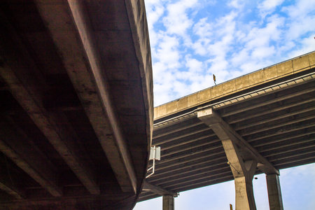 Rush hour traffic in Bangkok Expressway required.の写真素材