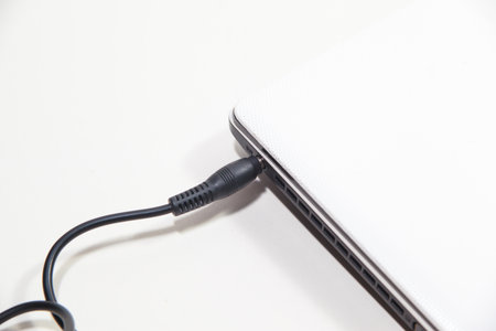 the power changer is adapter for computer laptop chargeの写真素材
