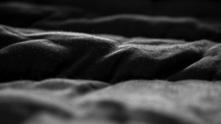 Black Luxury Cloth Background With Copy Space. Abstract black wallpaper.の写真素材