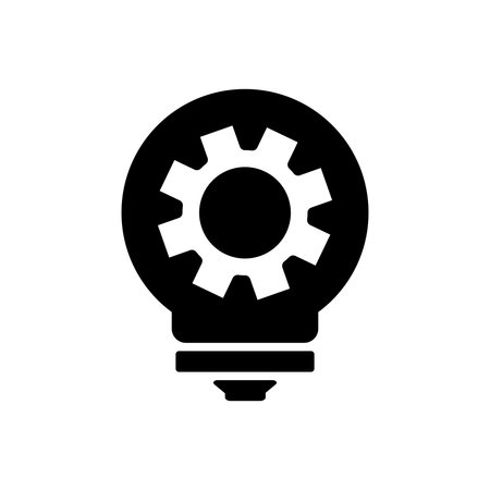 Light bulb icon vector. Light Bulb icon, Idea, solution, thinking icon with settings sign.のイラスト素材