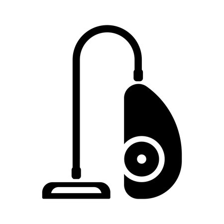 Black vacuum cleaner icon. Trendy modern flat linear vectorのイラスト素材