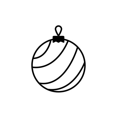Christmas tree toy, flat stile. Element of design for New Year and Christmasのイラスト素材