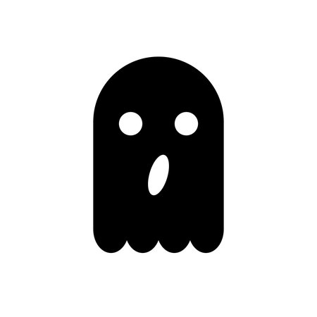 Halloween, Ghost Icon. Black Vector Illustration, Flat Design.のイラスト素材