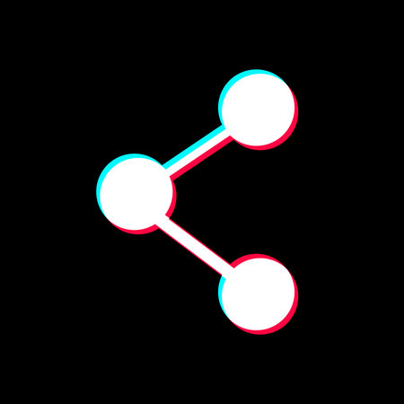 Vector line share, network icon suitable on black background, Social media modern design buttonのイラスト素材