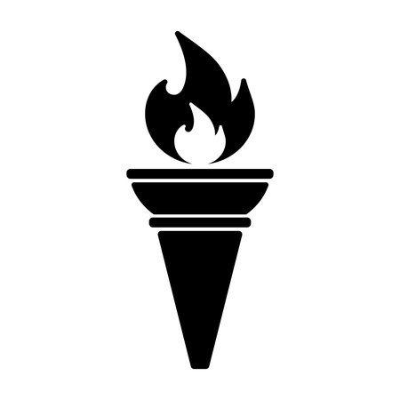 Torch icon. Symbol fire hot, flame power, flaming and heat.のイラスト素材